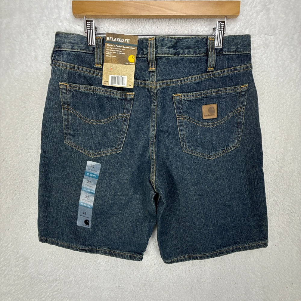 Carhartt Relaxed Fit Tipton Five Pocket Denim Jean Short 33 Classic Wash NWT NOS - Picture 3 of 10